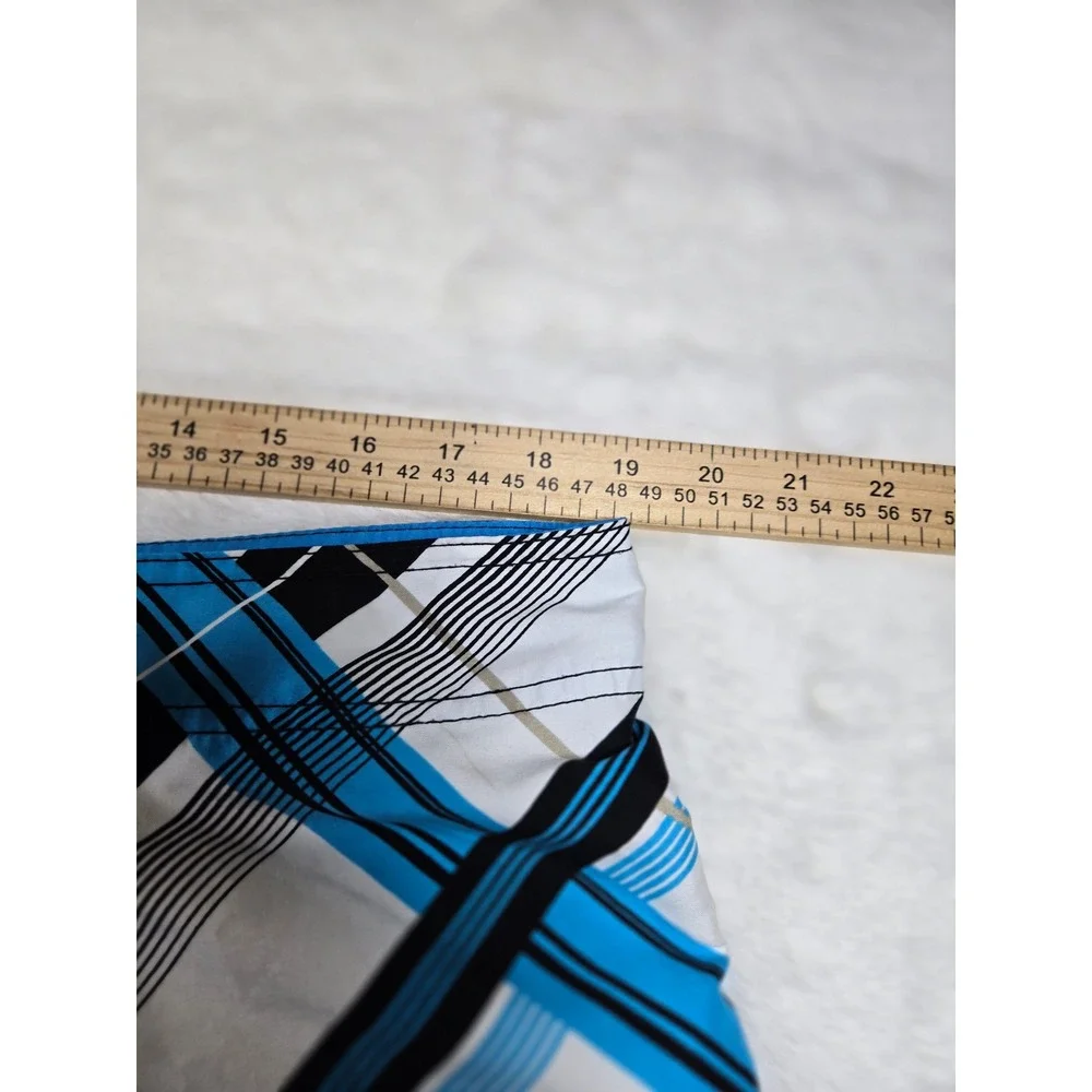 Maui and Sons Mens Size 38 Blue Plaid Board Shorts Swim‎ Trunks Cargo Pocket